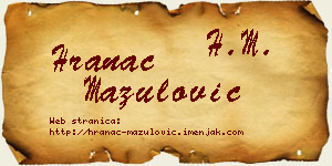 Hranac Mazulović vizit kartica